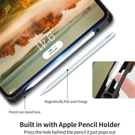 Case for Ipad Pro 12.9 2022 6Th/5Th/4Th/3Rd Generation 2021 2020 2018 with Pencil Holder Pocket Soft TPU Back Shockproof, Auto Sleep/Wake, Vegan Leather
