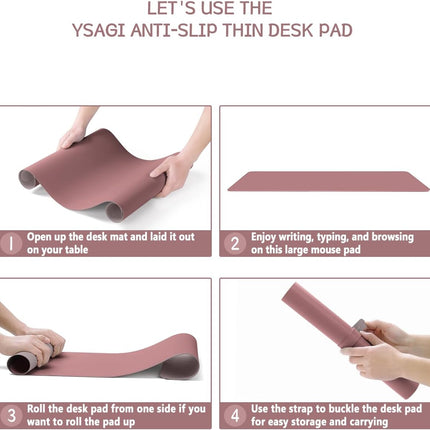 Non-Slip Leather Desk Pad L Size, Waterproof Laptop Computer Desk Keyboard Mat, Table Protector Blotter Mat, Large Mouse Pad for Office/Work/Home/Decor(Dark Pink, 35.4" X 17")