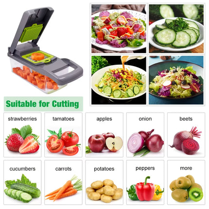 14 Pieces/Set Vegetable Chopper Multifunctional Vegetable Cutter Potato Shred Planer Kitchen Vegetable Convenient Cutting Tool