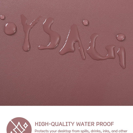 Non-Slip Leather Desk Pad L Size, Waterproof Laptop Computer Desk Keyboard Mat, Table Protector Blotter Mat, Large Mouse Pad for Office/Work/Home/Decor(Dark Pink, 35.4" X 17")