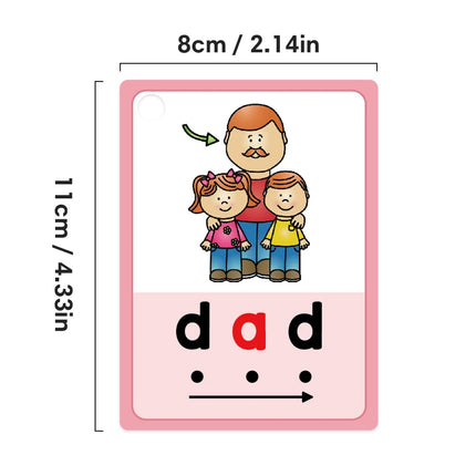Kids CVC Words Learning Cards ESL Teaching Materials for Toddlers Sight Words Teaching Aids Vocabulary Educational Montessori