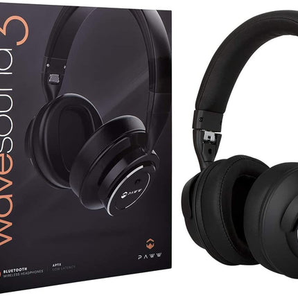 Wavesound 3 Bluetooth 5.0 Headphones Active Noise Cancelling / 16-Hour Battery Life with Precision-Engineered Sound / Foldable Travel & Over-Ear Headphones (Black)