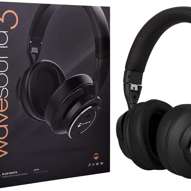 Wavesound 3 Bluetooth 5.0 Headphones Active Noise Cancelling / 16-Hour Battery Life with Precision-Engineered Sound / Foldable Travel & Over-Ear Headphones (Black)