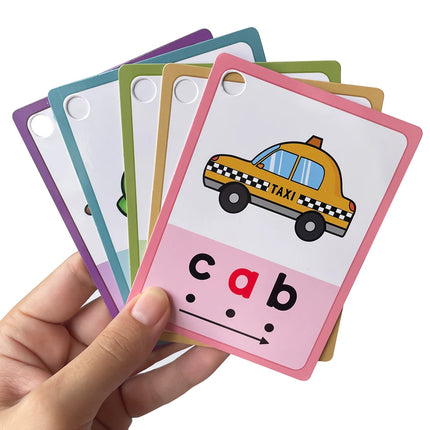 Kids CVC Words Learning Cards ESL Teaching Materials for Toddlers Sight Words Teaching Aids Vocabulary Educational Montessori