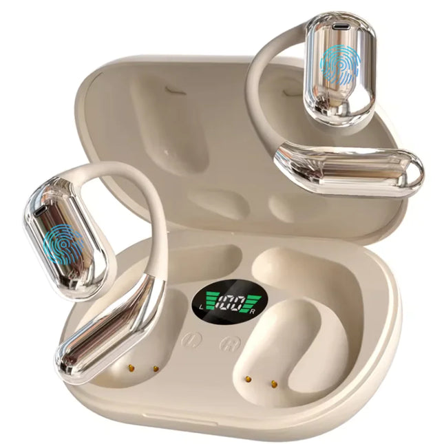 Ear-Mounted Bluetooth Headset with LED Display (One Set)