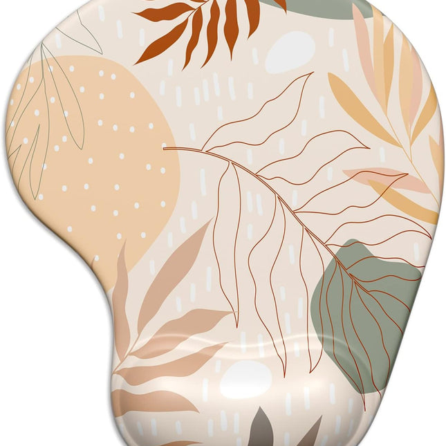 Ergonomic Mouse Pad with Gel Wrist Support Wrist Rest Smooth Surface Non-Slip PU Base Comfortable Office Supplies Pain Relief, 9.5 X 8 Inches, Abstract Art