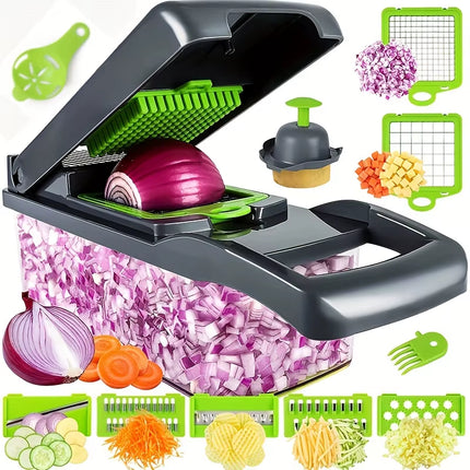 14 Pieces/Set Vegetable Chopper Multifunctional Vegetable Cutter Potato Shred Planer Kitchen Vegetable Convenient Cutting Tool