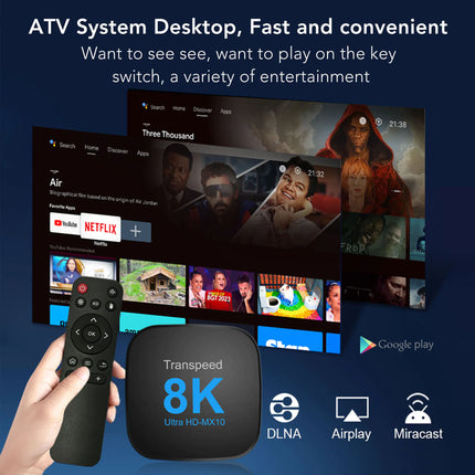 MX10 Android 13 TV Box with 8K and Dual-Band WiFi