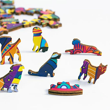 Unique Cat Pattern Wooden Puzzle,Irregular Animal Shapes, Leisure Toys, the Gift for Halloween, Christmas, Birthday.