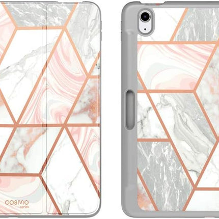 Cosmo Case for Ipad Air 5Th Generation/4Th Generation 10.9 (2022/2020), Full-Body Trifold with Built-In Screen Protector Protective Smart Cover with Auto Sleep/Wake & Pencil Holder (Marble)