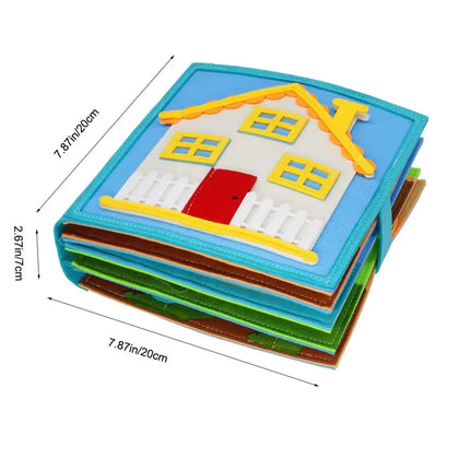 Toddlers Montessori Toy Busy Book Quiet Book Pretend Play Toy Early Educational Activity Book with Life Skills Cognition