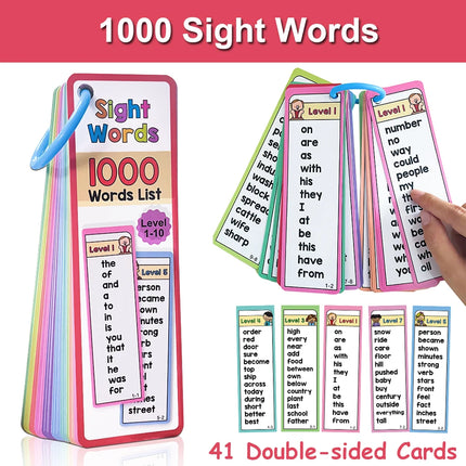 1000 Sight Words List English Educational Flash Cards Vocabulary Building High Frequency Words Teacher Teaching Aids Montessori