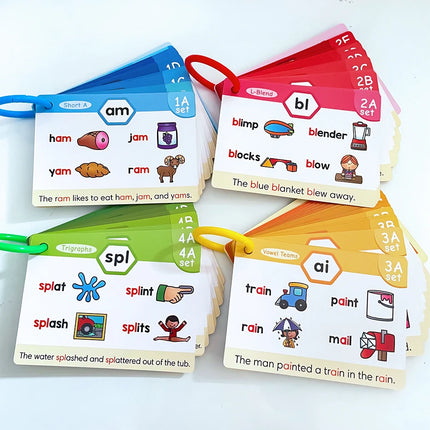 Kids Phonics Learning Cads Educational Toys ESL Teaching Materials English Words Phonic Training Vocabulary Building Montessori