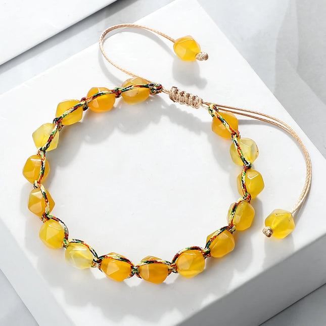 Handmade Bohemian Women Bracelets 8Mm Cut Surface Natural Tiger Eye Stone Jasper Amethyst Beads Bracelets Men Yoga Jewelry Gifts