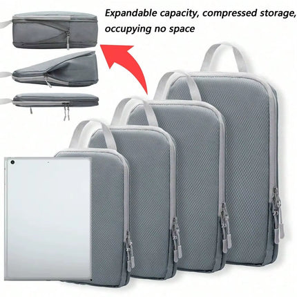 Set/6 Pcs Compressible Packing Travel Storage Bag Cubes Waterproof Suitcase Nylon Portable with Handbag Luggage Organizer Ryanai