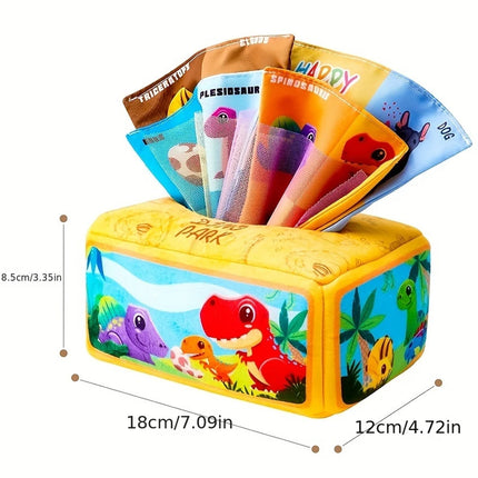 Tear-Resistant Cloth Book for Babies 0-3 Years - Organic Cotton Chewable Sensory Toy with 7 Pull & Play Pages, Montessori Early