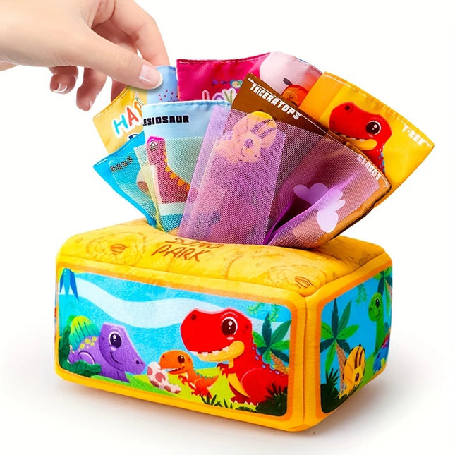 Tear-Resistant Cloth Book for Babies 0-3 Years - Organic Cotton Chewable Sensory Toy with 7 Pull & Play Pages, Montessori Early