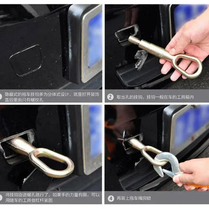 1 Pcs 3M/4M Car Tow Cable Heavy Duty 3Ton/5Ton Trailer Rope Towing Pull Rope Strap Hooks Van Road Recovery Car Accessories