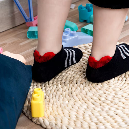 5Pairs/Lot 2021 New Design Cute Lovely Short Baby Socks Red Heart Wave for Girls Cotton Mesh Cute Newborn Boy Toddler White Sock