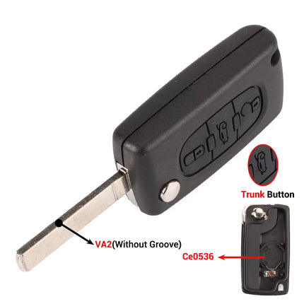 2/3 Buttons for Peugeot 207 307 308 407 607 807 for Citroen C2 C3 C4 C5 C6 Auto Remote Key Case Va2/Hu83 CE0523 CE0536