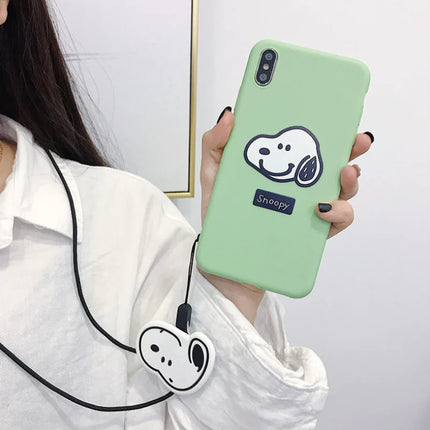 Cute Snoopy Phone Case with Stand and Protector