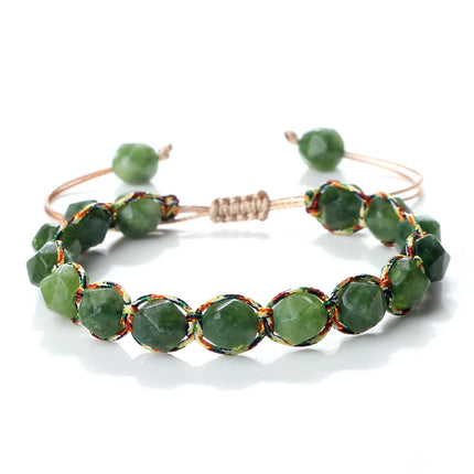 Handmade Bohemian Women Bracelets 8Mm Cut Surface Natural Tiger Eye Stone Jasper Amethyst Beads Bracelets Men Yoga Jewelry Gifts