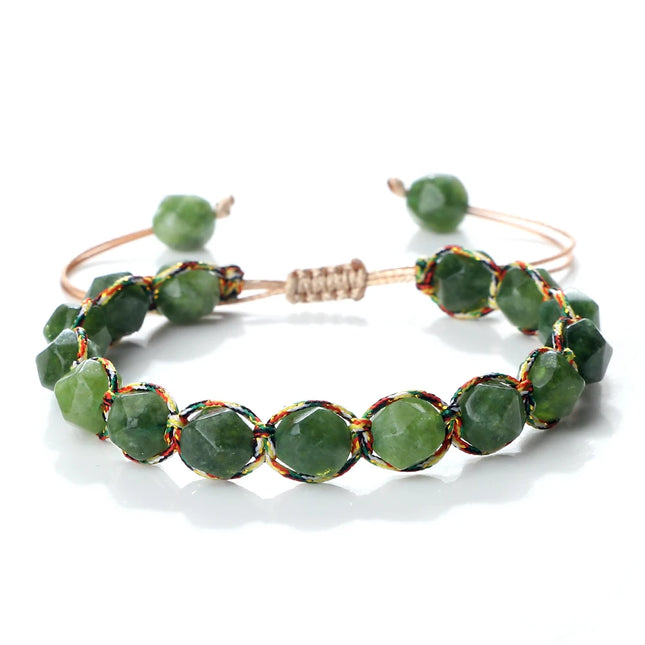 Handmade Bohemian Women Bracelets 8Mm Cut Surface Natural Tiger Eye Stone Jasper Amethyst Beads Bracelets Men Yoga Jewelry Gifts