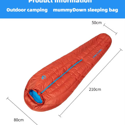 Outdoor Camping down Sleeping Bag Mummy Style Hiking Sleeping Bag High-Quality 1000G Duck down Delivery Storage Bag