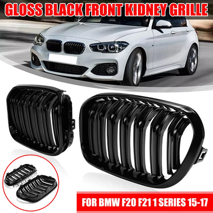 2015-2017 Racing Grille for BMW F20 F21 120I LCI 1 Series 2015 2016 2017 Glossy Black Front Kidney Grill Grille 2 Slat