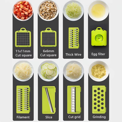 14 Pieces/Set Vegetable Chopper Multifunctional Vegetable Cutter Potato Shred Planer Kitchen Vegetable Convenient Cutting Tool
