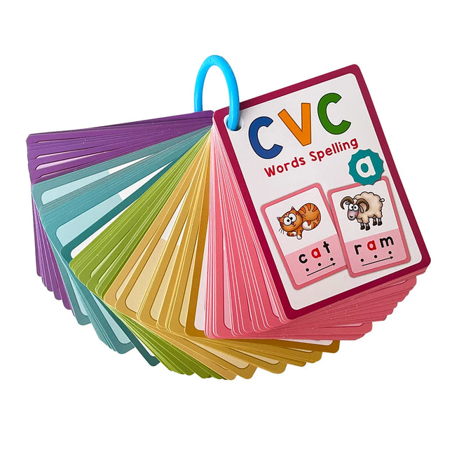 Kids CVC Words Learning Cards ESL Teaching Materials for Toddlers Sight Words Teaching Aids Vocabulary Educational Montessori