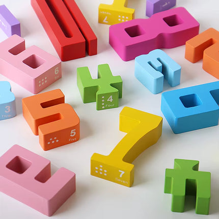 Wooden Educational Digital Blocks, Creative Puzzles, Stacking Toys, Fun Brain-Burning, Early Education Topics, Montessori Style