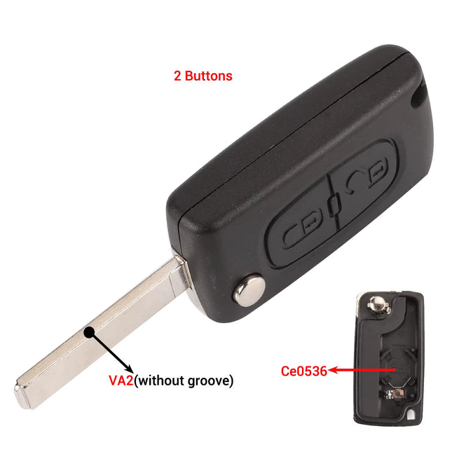 2/3 Buttons for Peugeot 207 307 308 407 607 807 for Citroen C2 C3 C4 C5 C6 Auto Remote Key Case Va2/Hu83 CE0523 CE0536