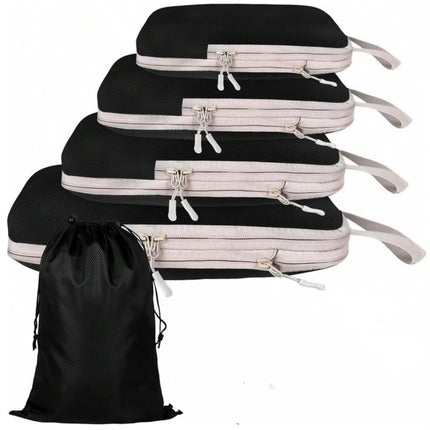 Set/6 Pcs Compressible Packing Travel Storage Bag Cubes Waterproof Suitcase Nylon Portable with Handbag Luggage Organizer Ryanai
