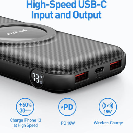 Magnetic Wireless Portable Charger Power Bank, 20000Mah with 7.5W Wireless Charging and 20W USB C Power Delivery Battery Pack, Smart LED & Kickstand, Only Compatible with Iphone 14/13/12 Series