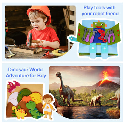 Toddlers Montessori Toy Busy Book Quiet Book Pretend Play Toy Early Educational Activity Book with Life Skills Cognition
